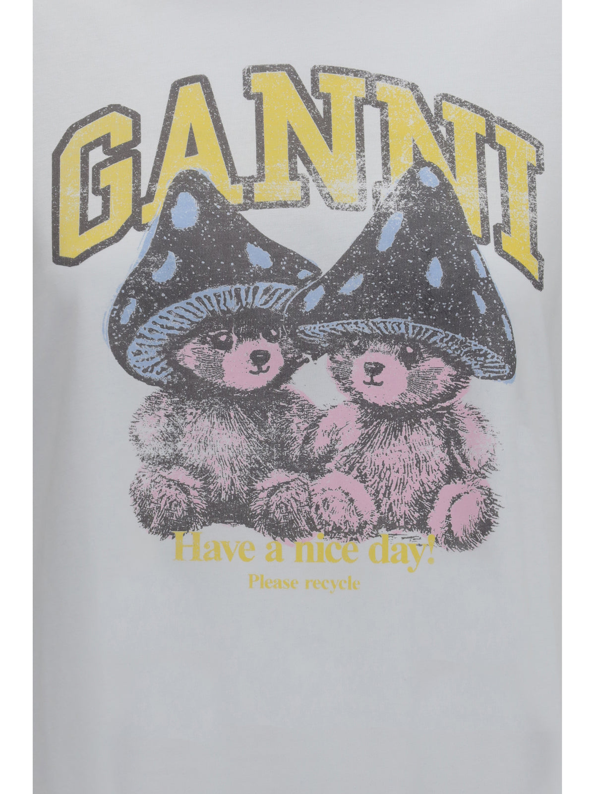 GANNI Ganni Women Teddy Mushroom Long-Sleeve Cotton T-Shirt
