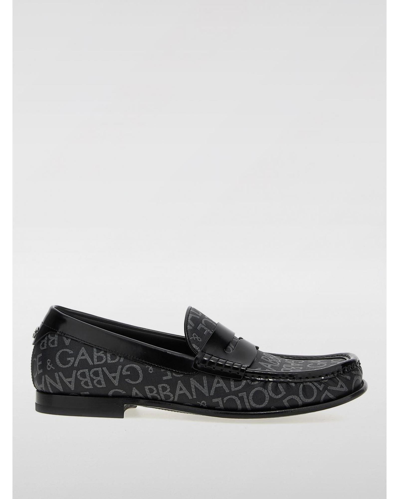 Dolce & Gabbana Logo Print Loafers Men Black 8 Black