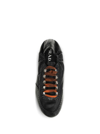 Prada Men Collapse Aged Nappa Leather Sneakers