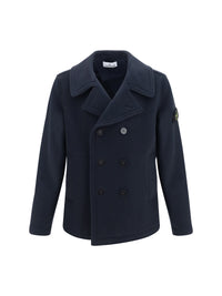 Stone Island Men Double-Breasted Wool And Cashmere Jacket