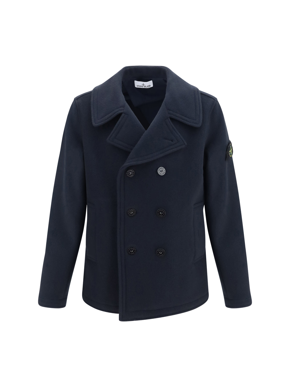 Stone Island Men Double-Breasted Wool And Cashmere Jacket