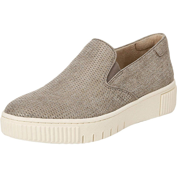 Tia Womens Faux Leather Comfort Slip-On Sneakers