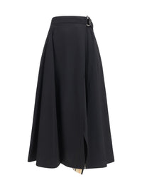Burberry Women Wool Twill Midi Skirt