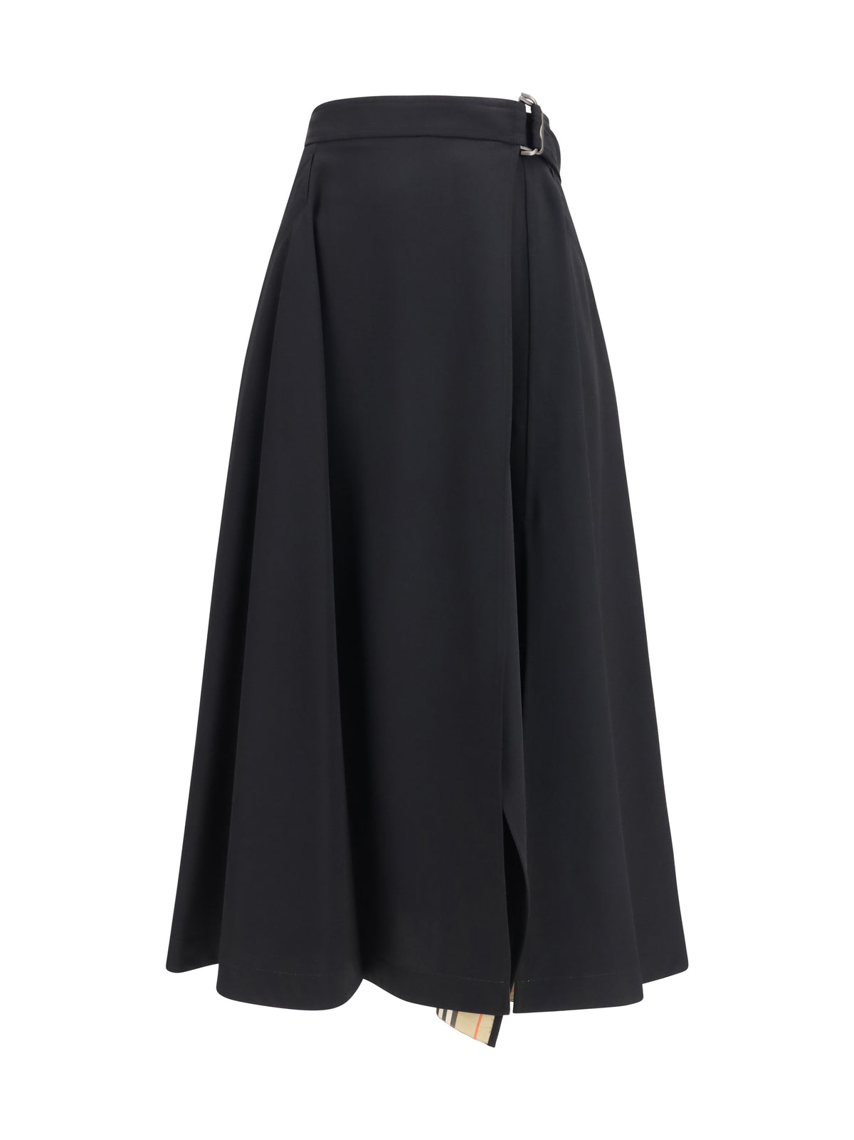 Burberry Women Wool Twill Midi Skirt