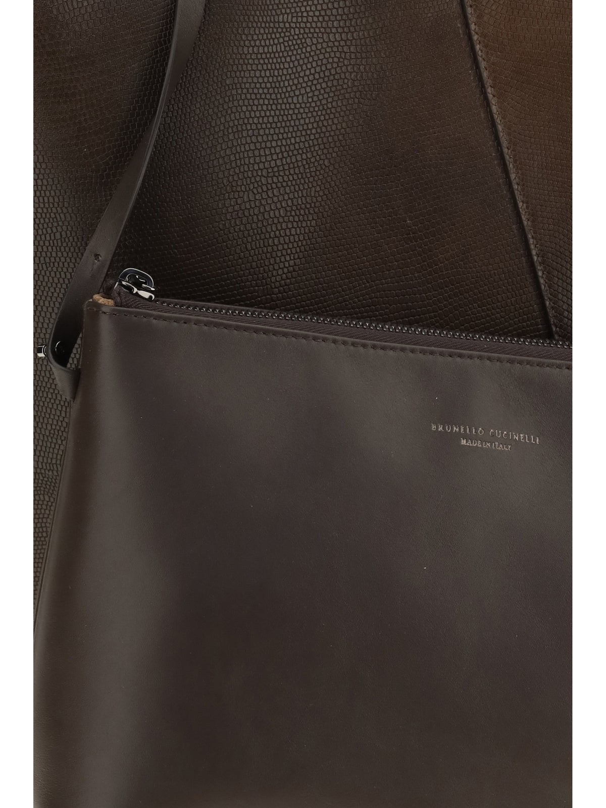 Brunello Cucinelli Women Leather Shopping Bag With Monili Detail