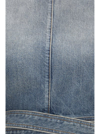Alaïa Women Denim Belt Top