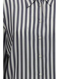 BRUNELLO CUCINELLI Brunello Cucinelli Women Silk Poplin Striped Shirt