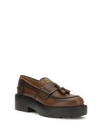 Miu Miu Women Smooth Leather Tassel Loafers