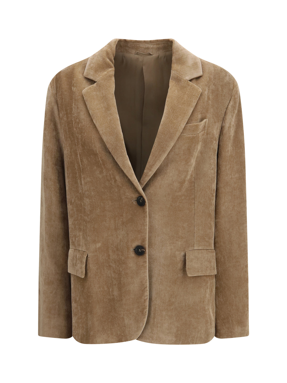 Brunello Cucinelli Women Fluid Corduroy Jacket With Monile