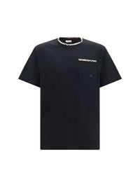 BURBERRY Burberry Men Cotton T-Shirt With Check Trims