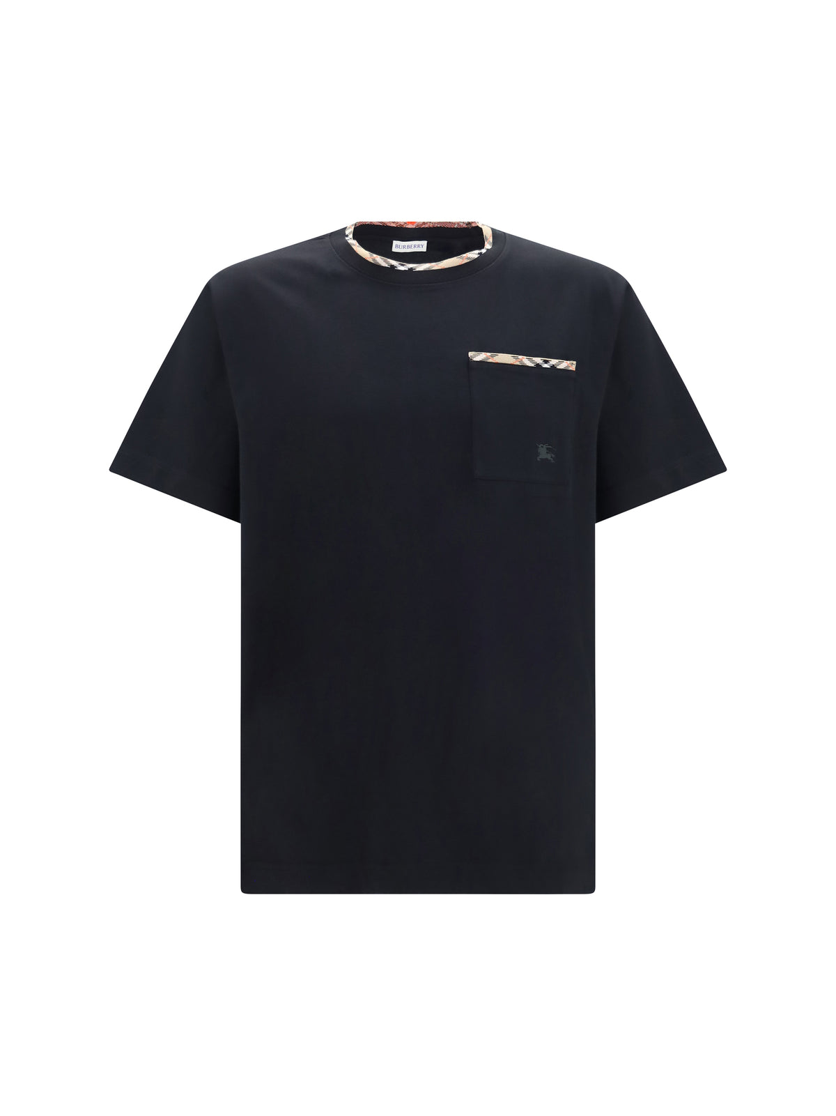 BURBERRY Burberry Men Cotton T-Shirt With Check Trims