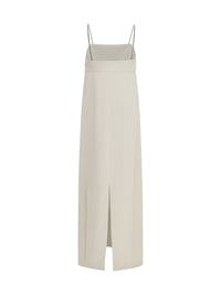 Brunello Cucinelli Women Long Silk Dress With Monili Chain
