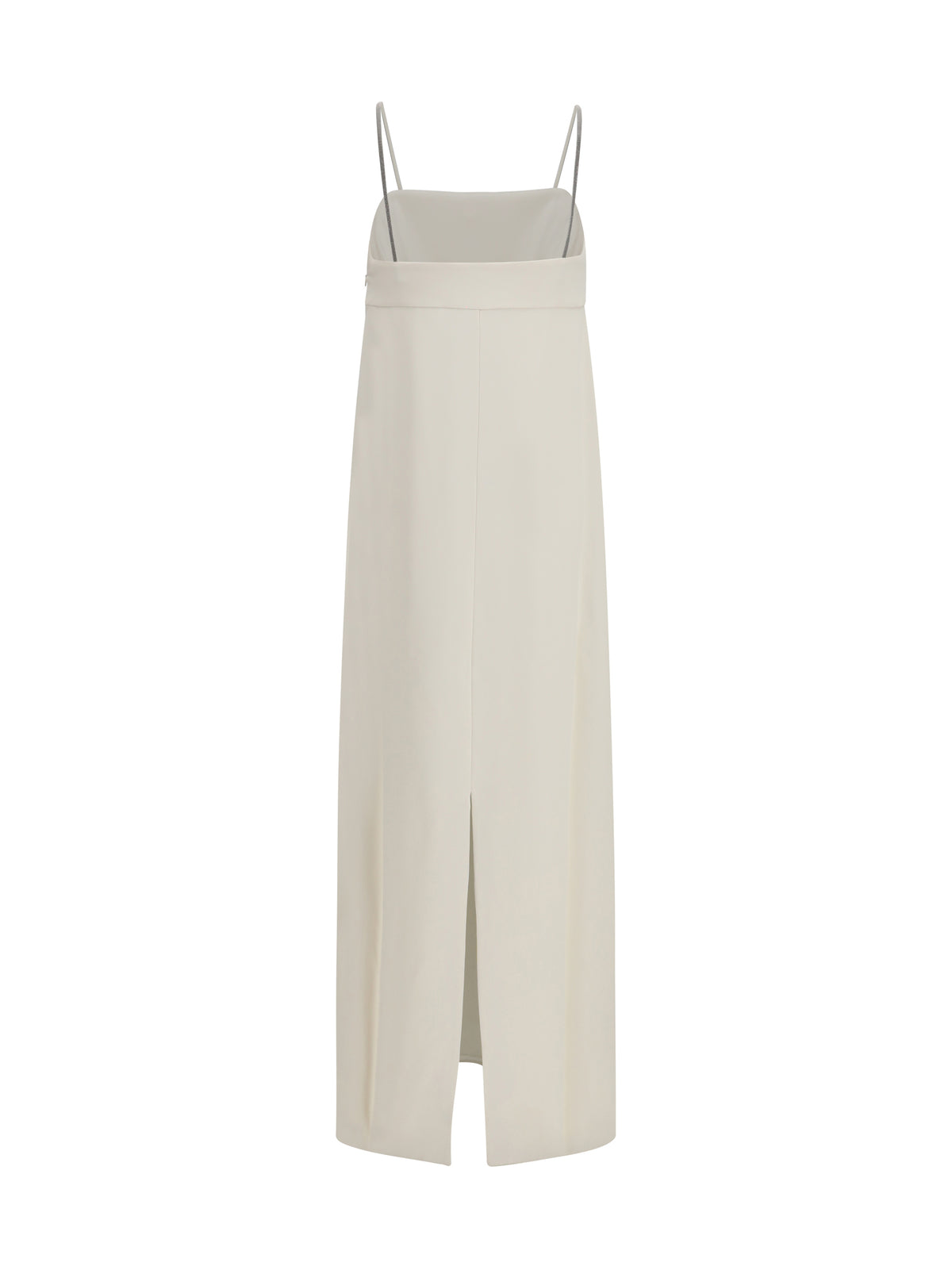 Brunello Cucinelli Women Long Silk Dress With Monili Chain