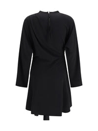 Ganni Women Draped-Knot Crepe Mini Dress