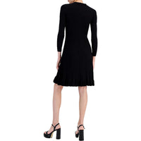 Petites Womens Ribbed Rayon Sweaterdress