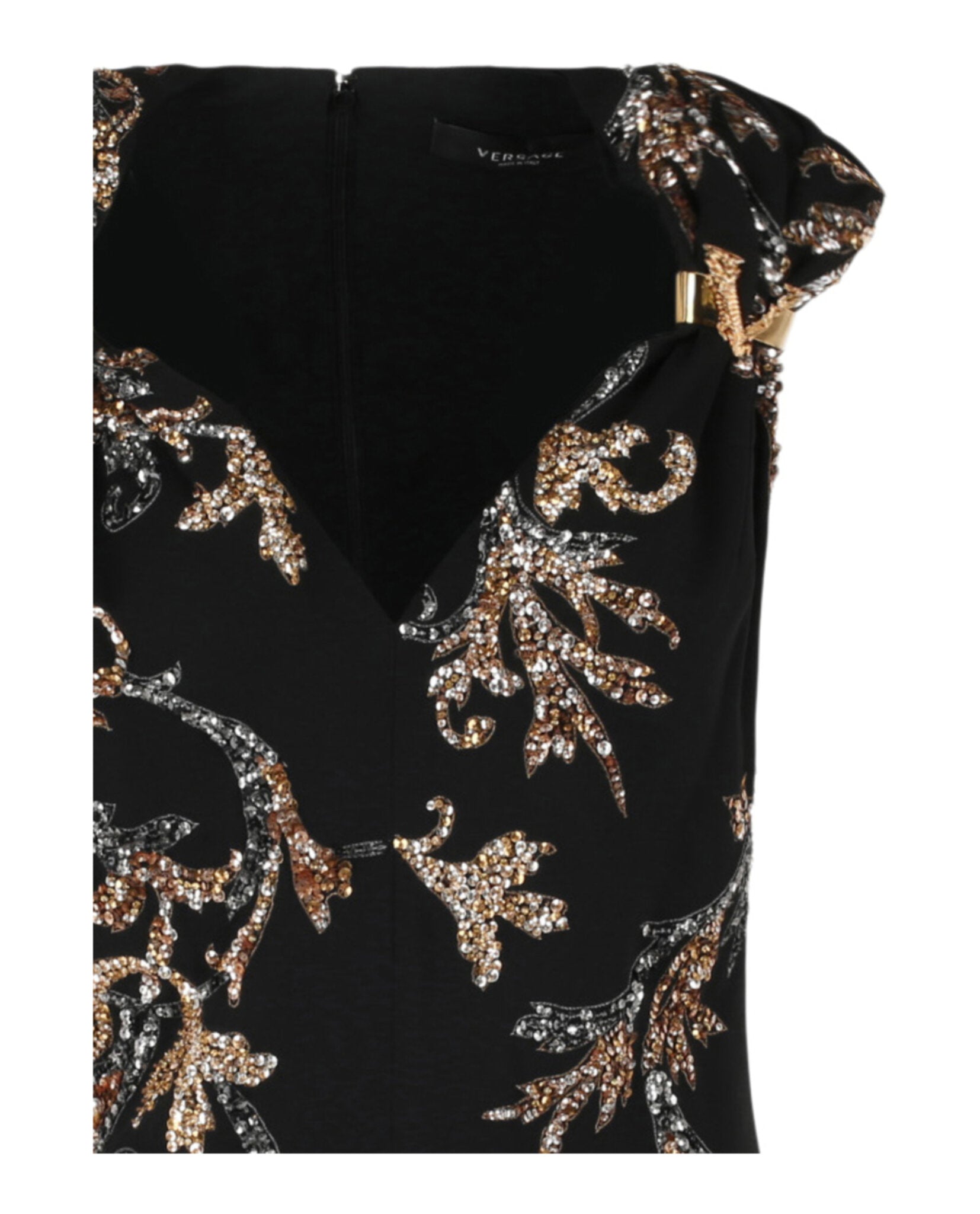 Versace Womens Acanthus Leaf Sequin & Crystal Embellished Minidress