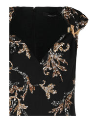 Versace Womens Acanthus Leaf Sequin & Crystal Embellished Minidress