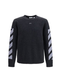 Off-White Men Diag Fuzzy Crewneck Sweater