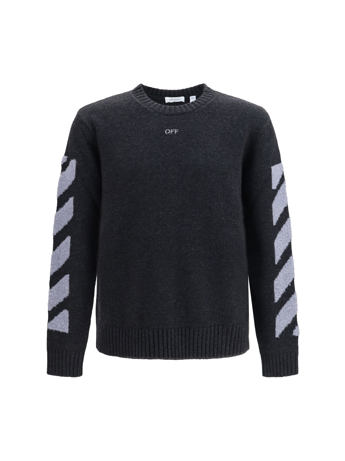 Off-White Men Diag Fuzzy Crewneck Sweater