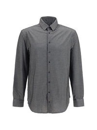 GIORGIO ARMANI Giorgio Armani Men Cotton Shirt With Geometric Flock Print