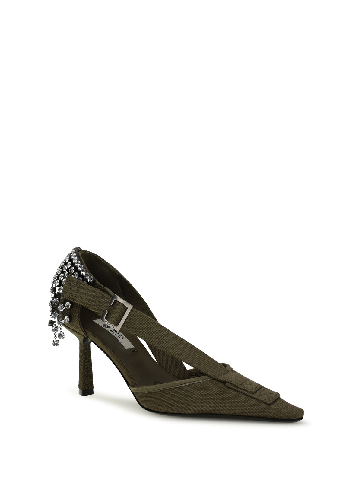 PRADA Prada Women Canvas Pumps With Crystals