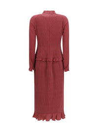 Alessandra Rich Women Silk Polka-Dot Midi Dress With Appliqué Bows
