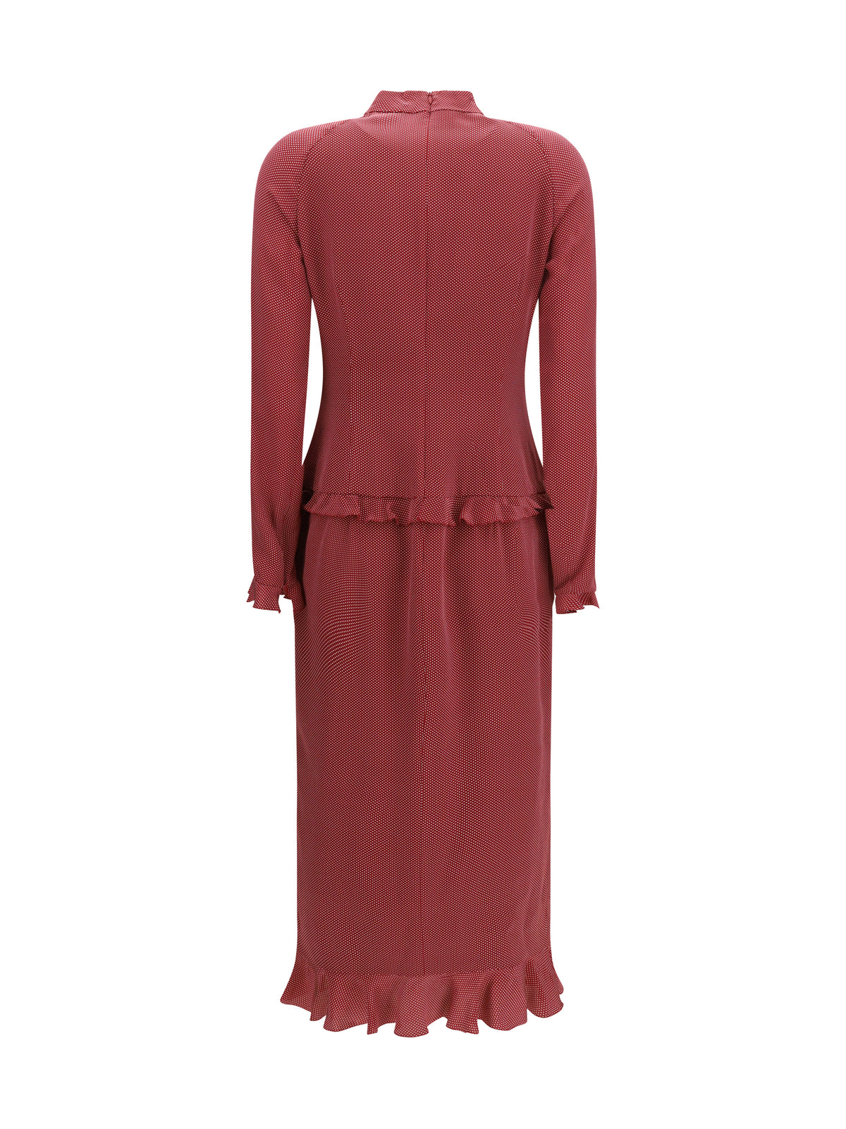 Alessandra Rich Women Silk Polka-Dot Midi Dress With Appliqué Bows