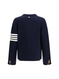 Thom Browne Men Single-Breasted Wool Jacket With Four-Bar Sleeve Detail