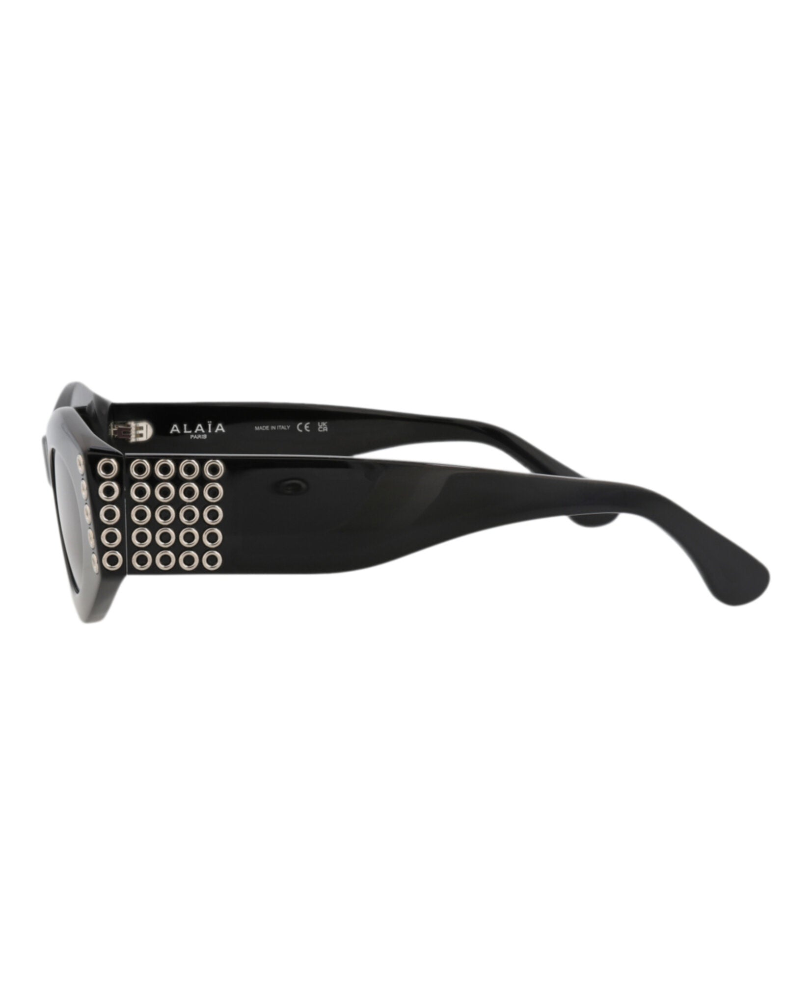 Alaia Alaia Womens Round/Oval Black Black Grey Fashion Designer Eyewear