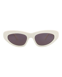 Alaia Alaia Womens Cat Eye Ivory Ivory Grey Fashion Designer Eyewear