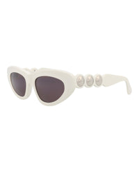 Alaia Alaia Womens Cat Eye Ivory Ivory Grey Fashion Designer Eyewear