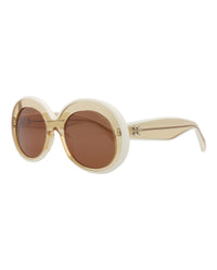 Alaia Alaia Womens Round/Oval Orange Orange Brown Fashion Designer Eyewear