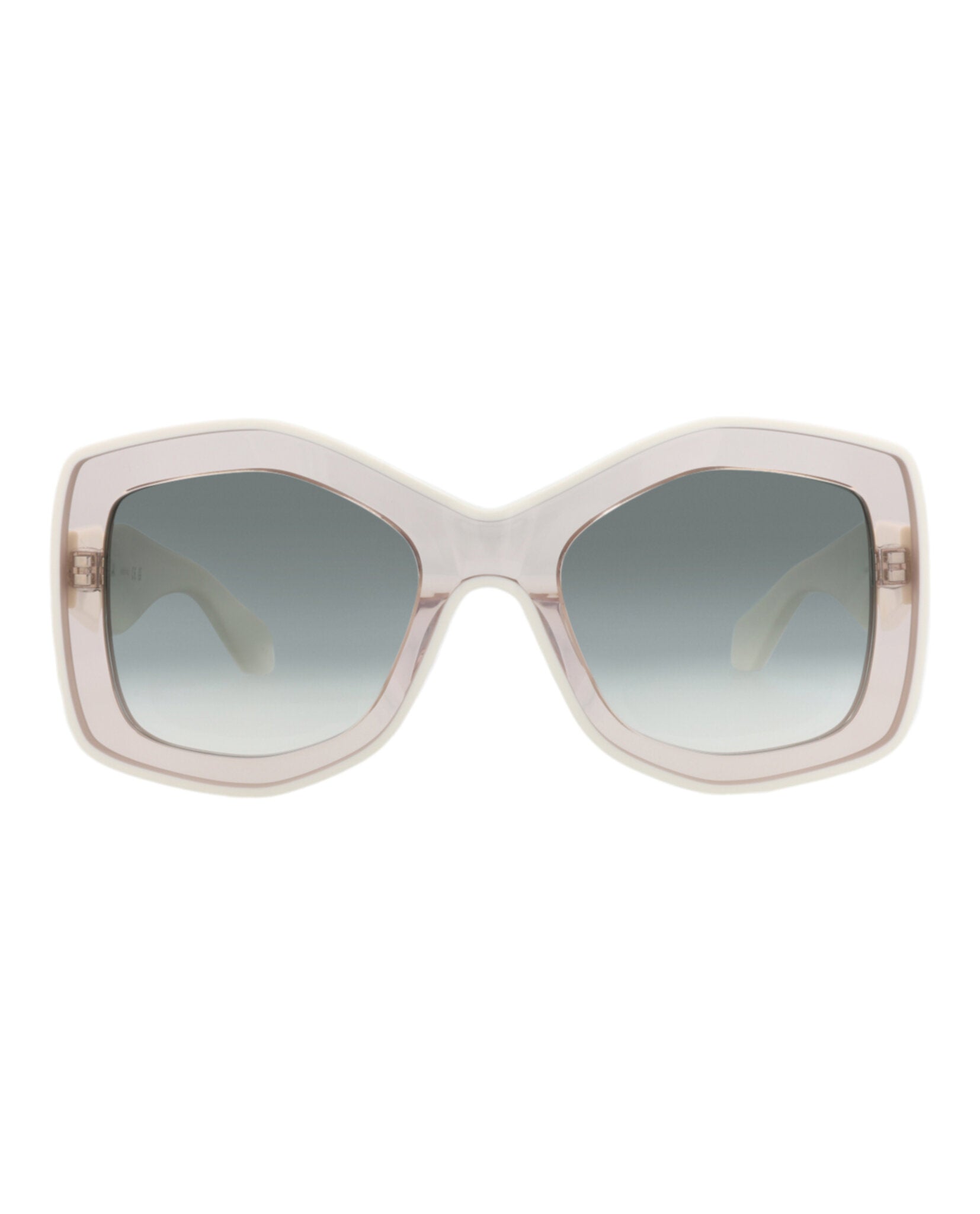 Alaia Alaia Womens Square/Rectangle Nude White Green Fashion Designer Eyewear