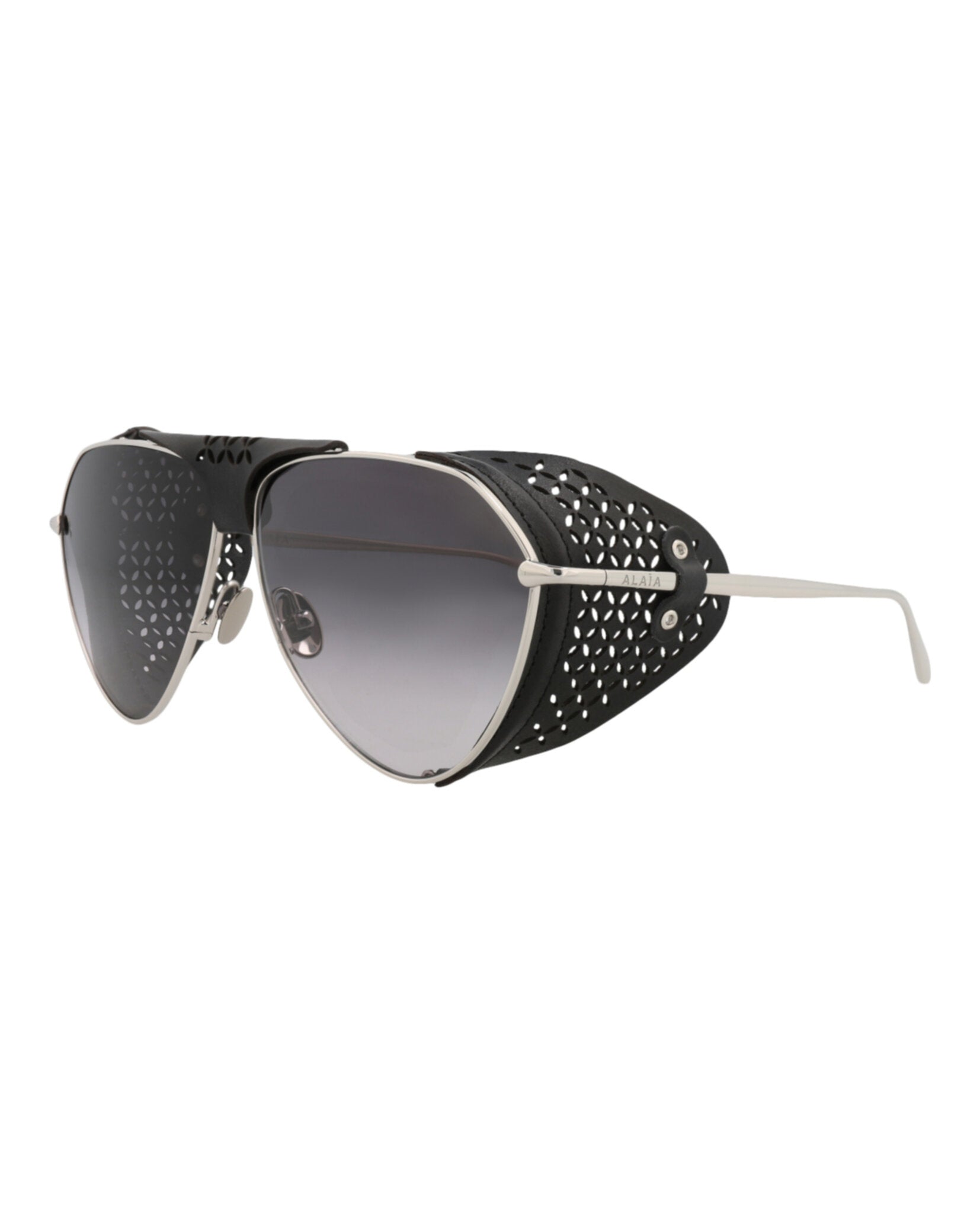 Alaia Alaia Womens Aviator Silver Silver Grey Fashion Designer Eyewear