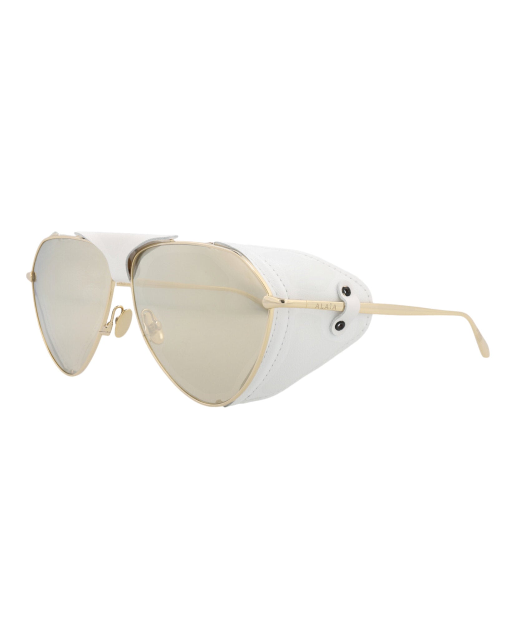 Alaia Alaia Womens Aviator Gold Gold Gold Fashion Designer Eyewear
