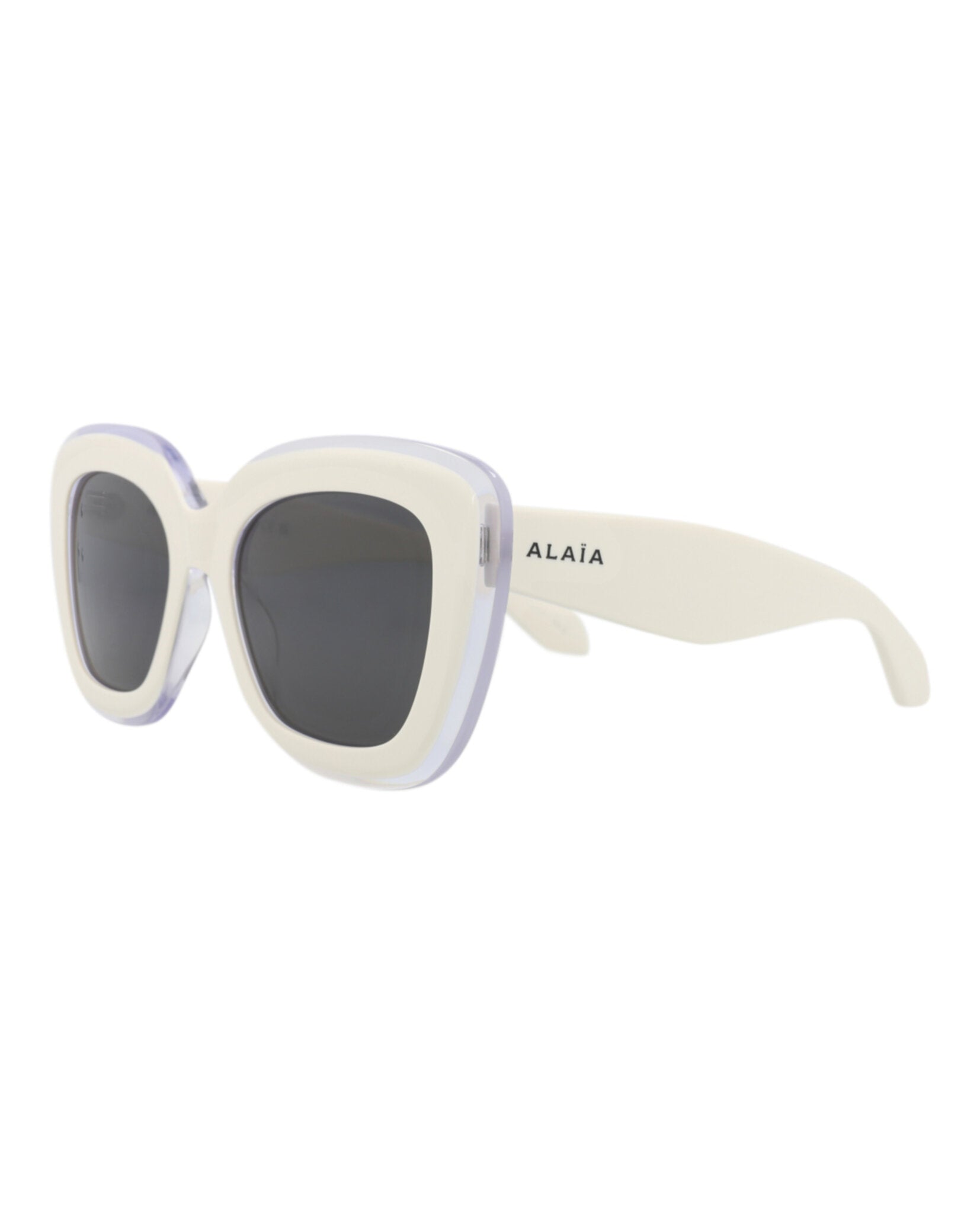 Alaia Alaia Womens Square/Rectangle White White Grey Fashion Designer Eyewear