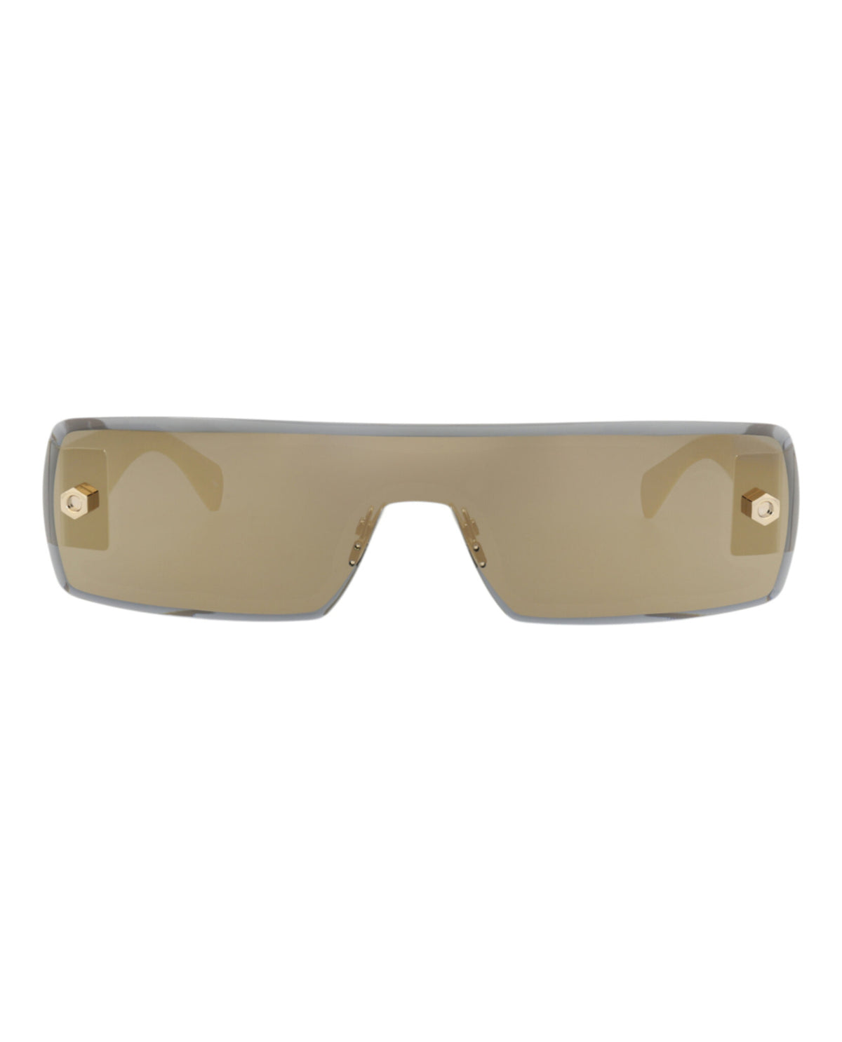 Alaia Womens Shield/Wrap Gold Gold Bronze Fashion Designer Eyewear