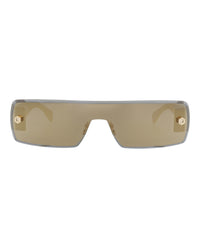 Alaia Womens Shield/Wrap Gold Gold Bronze Fashion Designer Eyewear