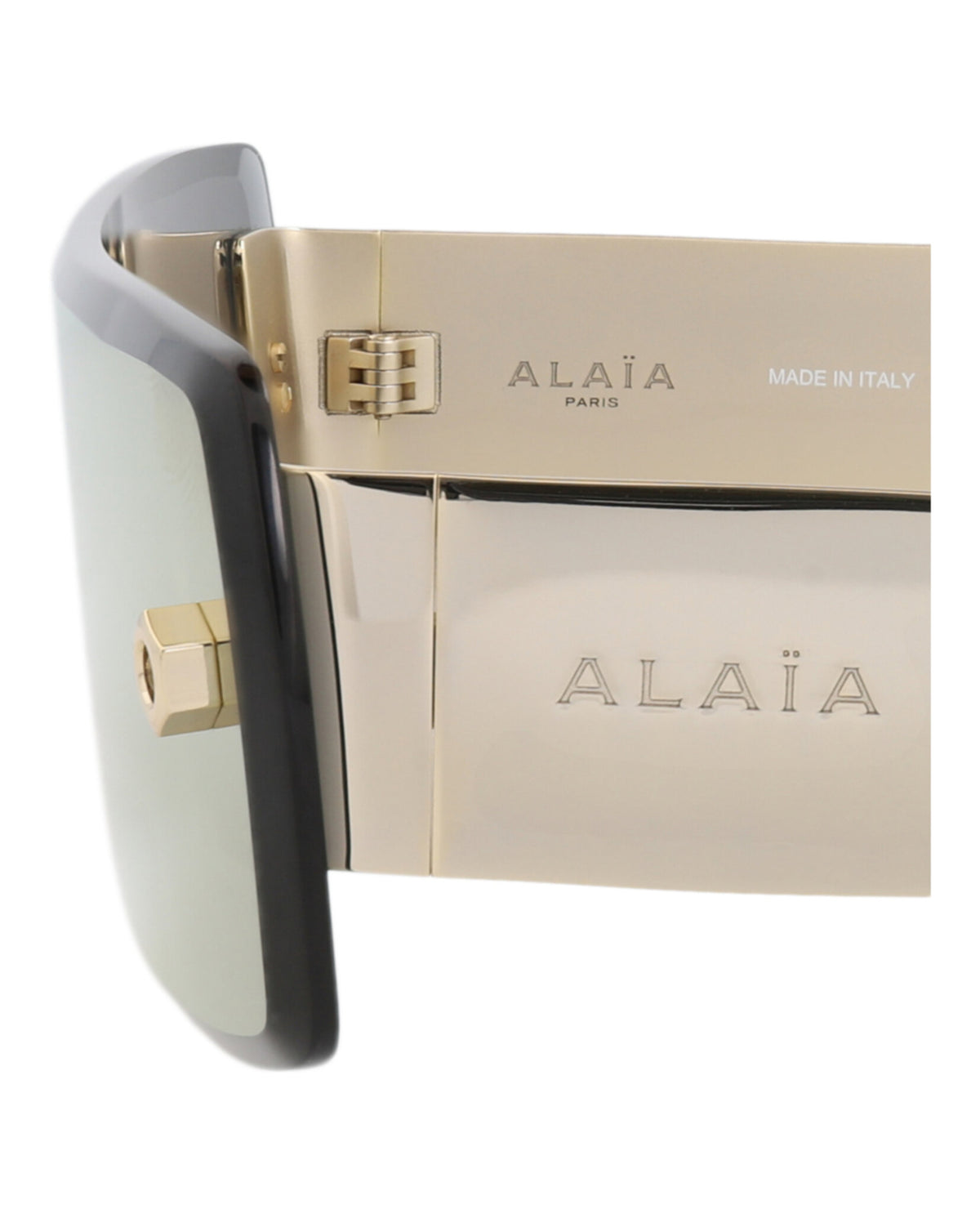 Alaia Womens Shield/Wrap Gold Gold Bronze Fashion Designer Eyewear