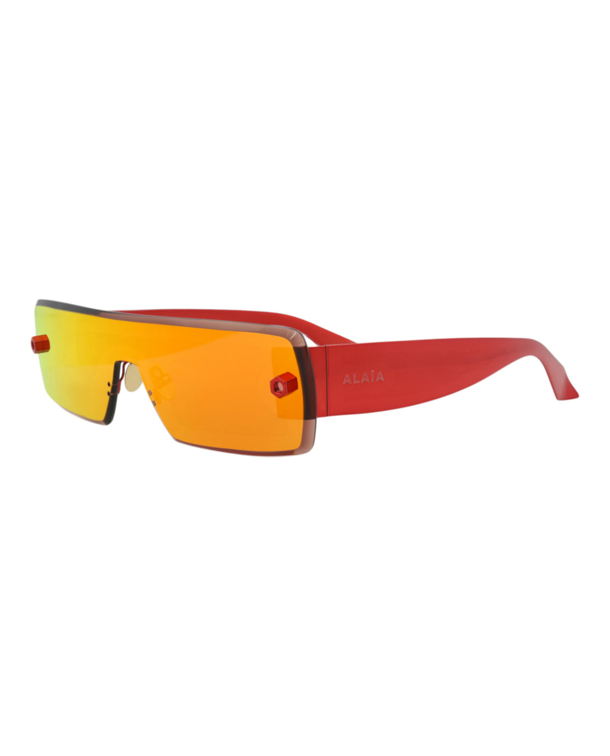 Alaia Womens Shield/Wrap Red Red Red Fashion Designer Eyewear