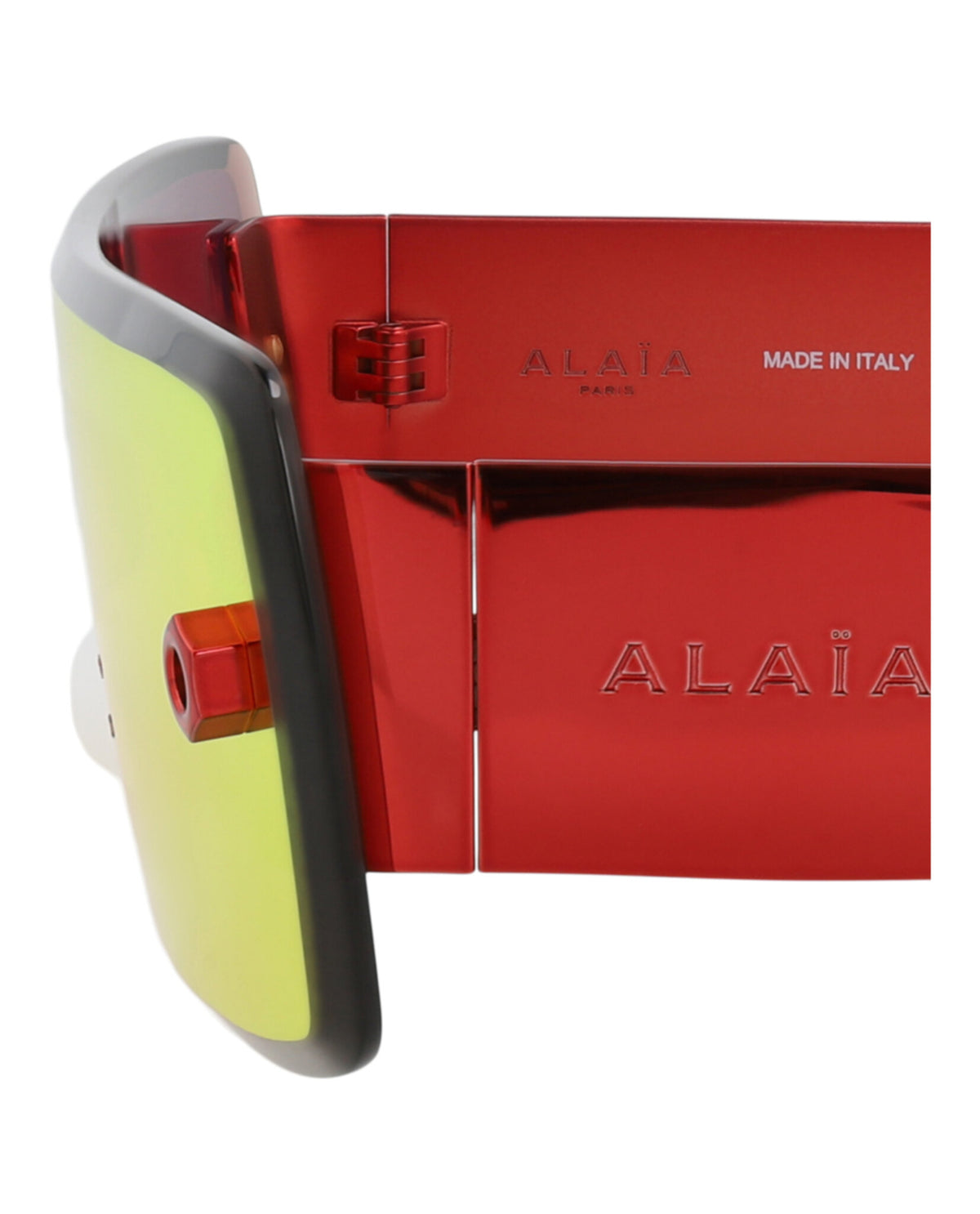 Alaia Womens Shield/Wrap Red Red Red Fashion Designer Eyewear