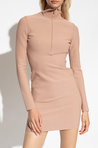 Alaia New Angie Dress Stretch Knit In Nude