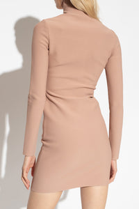 Alaia New Angie Dress Stretch Knit In Nude