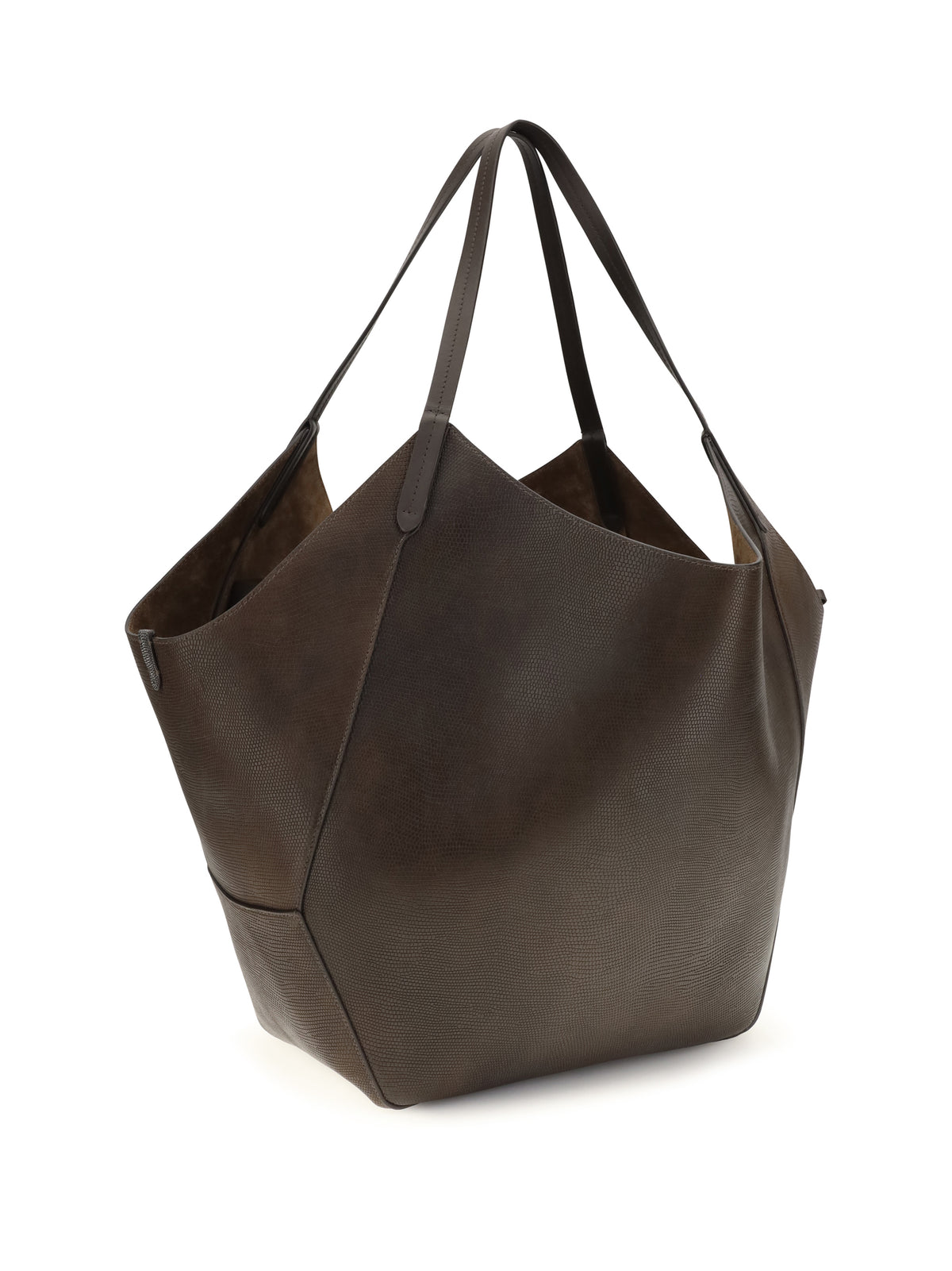 Brunello Cucinelli Women Leather Shopping Bag With Monili Detail