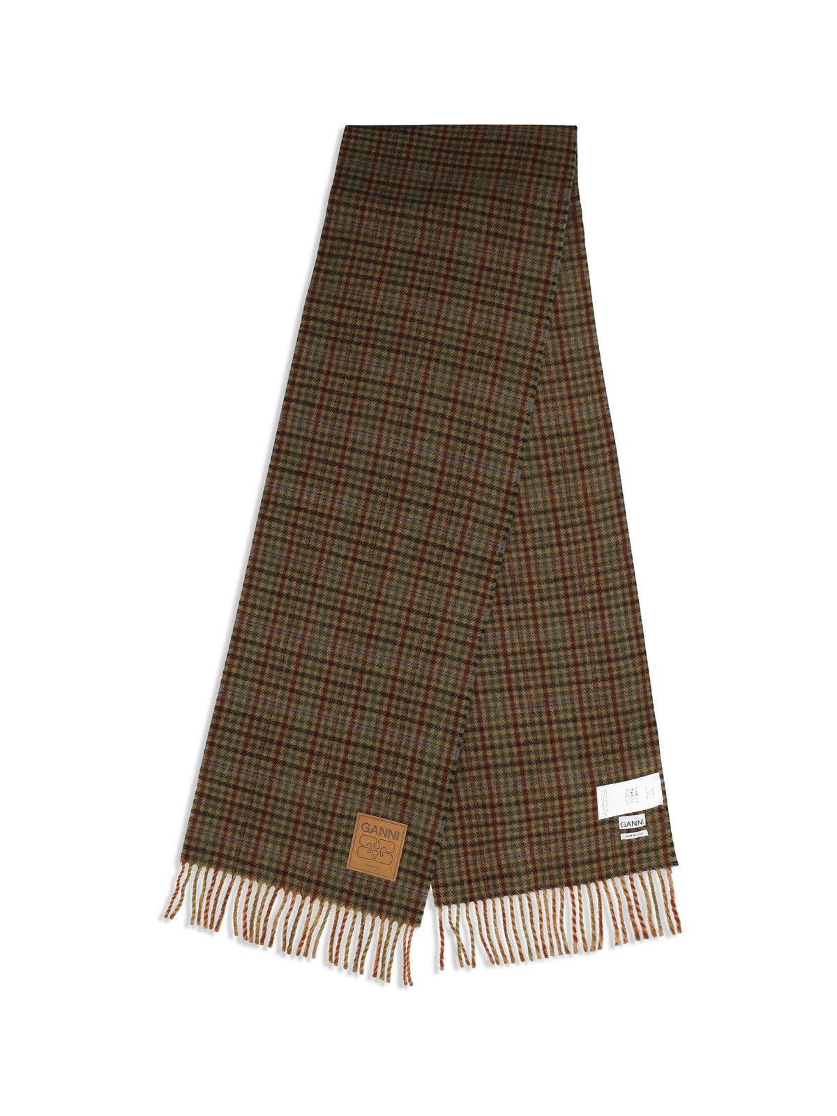 GANNI Ganni Women Small Check Wool Scarf