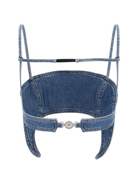Marine Serre Women Denim Moon Top
