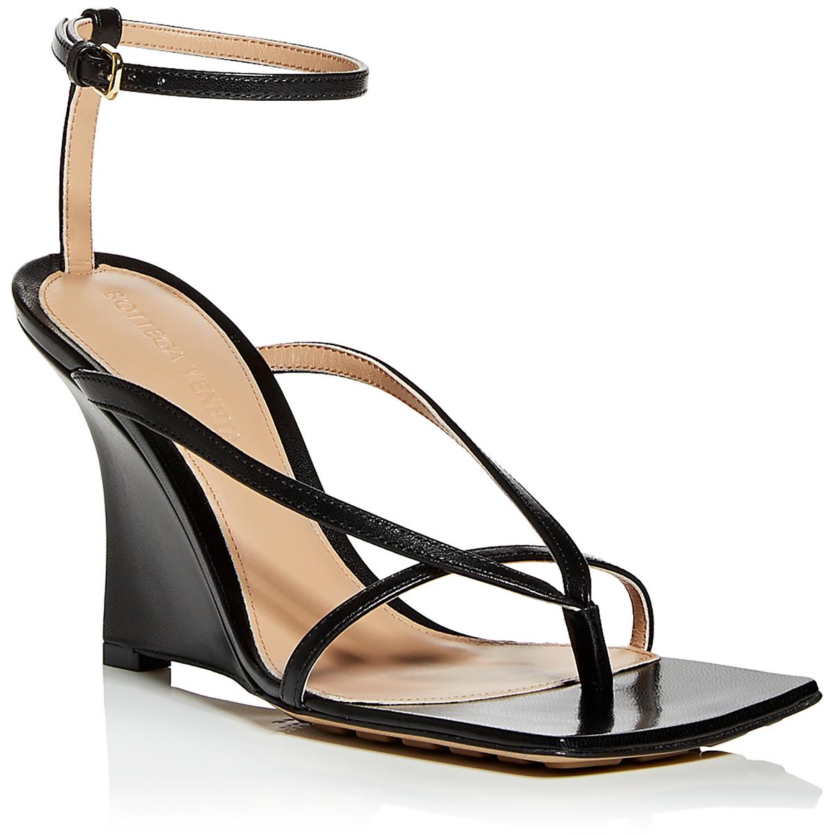 Womens Leather Thon Wedge Sandals