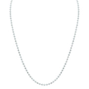 Sterling Silver 3Mm Moon-Cut Bead Chain With Lobster Clasp - 18 Inch