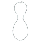 Sterling Silver 3Mm Moon-Cut Bead Chain With Lobster Clasp - 18 Inch