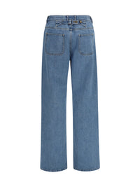 THOM BROWNE Thom Browne Women Straight-Leg Selvedge Cotton Jeans With Adjustable Back Strap